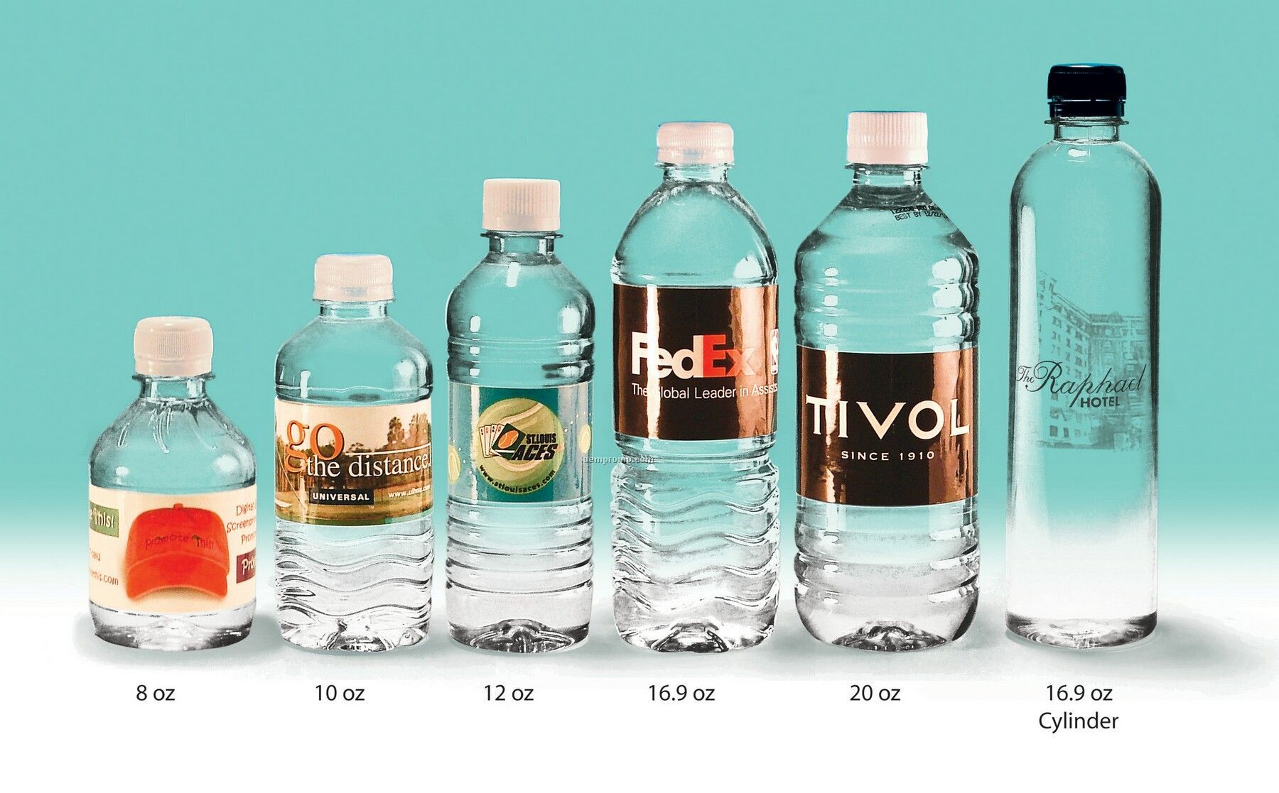 16.9 Oz. Cylinder Custom Label Bottled Water