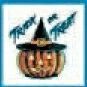 Holidays Stock Temporary Tattoo - Pumpkin W/ Witch's Hat (1.5"X1.5")