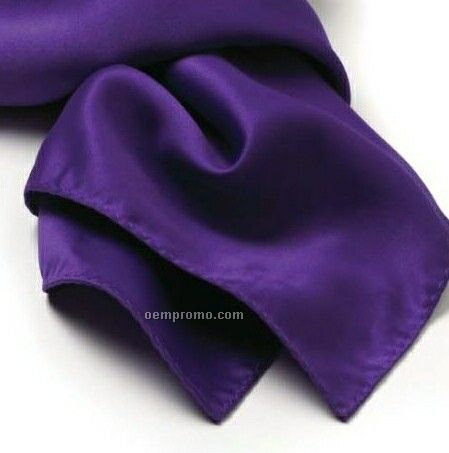 Wolfmark Solid Series Purple Silk Scarf (30"X30")