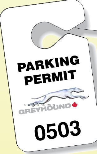 4-color Process White Gloss Plastic Parking Tag (2.75"X4.75")