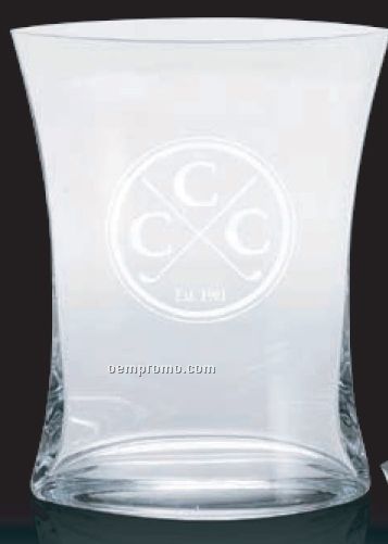 Curved Lead Crystal Vase Award / 4"