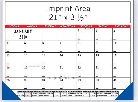 Desk Calendar W/ Base Color & 1 Imprint Area (Order After 8/31)