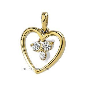 14ky 1/5 Ct Tw Diamond Heart Pendant