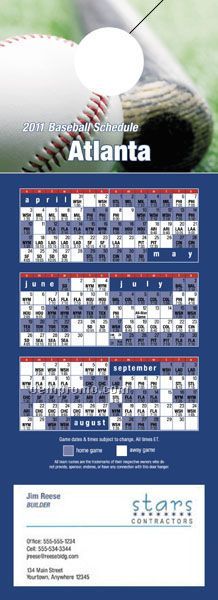 Atlanta Pro Baseball Schedule Door Hanger (4" X 11")