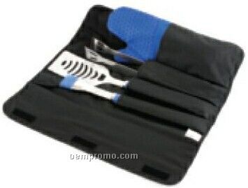 Cool Blue Silicone Bbq Set