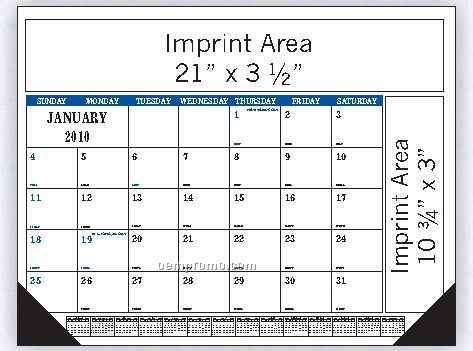 Desk Calendar W/ Color Imprint, Base & 2 Imprint Areas (Order By 8/31)