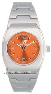 Pedre Women's Orange Dial Symphony Watch W/ Stainless Steel Bracelet