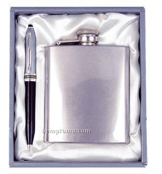 Travel Flask And Pen Set