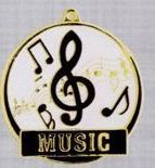 2" Color-filled Stock Medal - Music