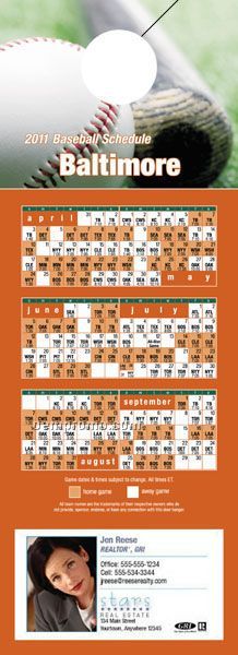 Baltimore Pro Baseball Schedule Door Hanger (4" X 11")