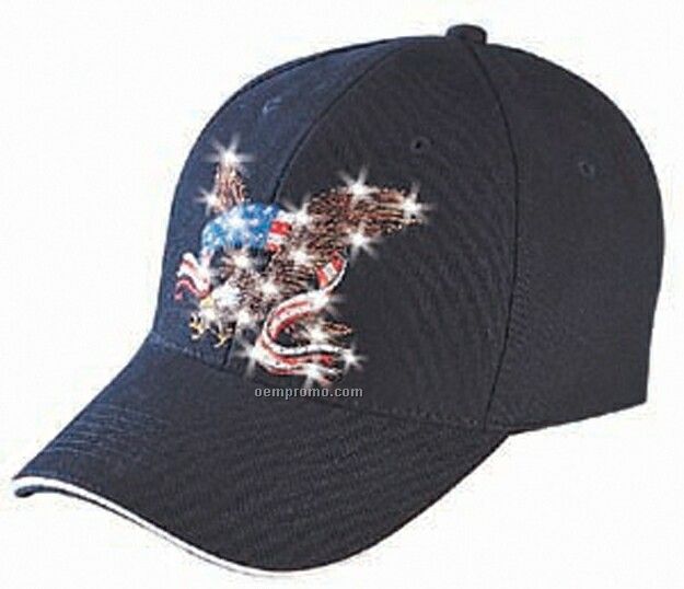 Constructed Brushed Cotton Low Profile Cap W/ Flashing Eagle