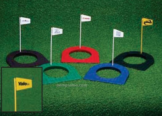 Golf Putting Cup & Flag With 3 Or 4 Color Logo