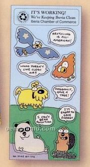 Recycled Paper Environmental Sticker Sheet W/ Cartoon Birds & Animals