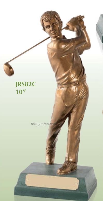 Signature Collection Completed Swing Male Golfer Award W/ Slate Base /10