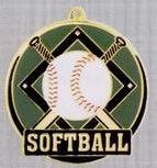 2" Color-filled Stock Medal - Softball