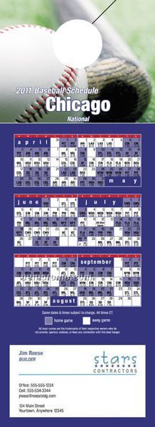 Chicago (National) Pro Baseball Schedule Door Hanger (4" X 11")