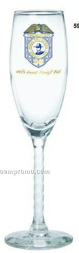 Clear Glass Twist Stem Wine Glass