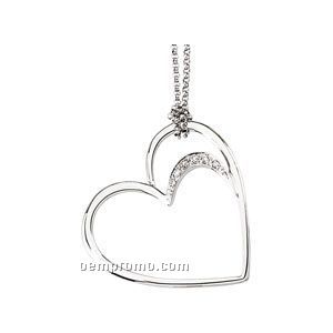 14kw .05 Ct Tw Diamond Heart Necklace