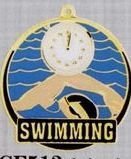 2" Color-filled Stock Medal - Swimming