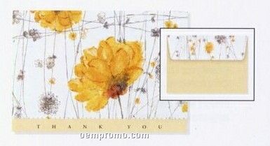 Small Boxed Thank You Notes Cards - Yellow Flowers