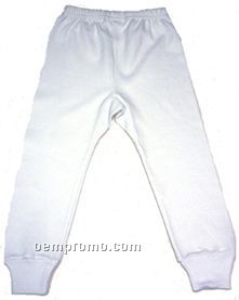 White Rib Knit Long Pants