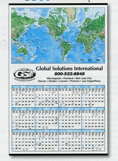 World Map Year In View Calendar - After 05/31/11