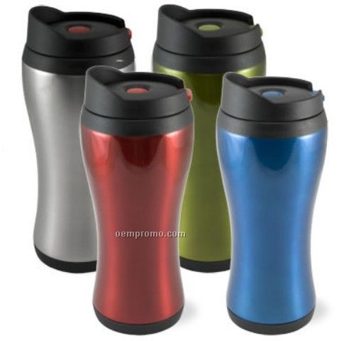 14 Oz. Urbana Stainless Steel Tumbler With Push Button Lid