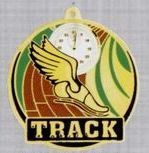 2" Color-filled Stock Medal - Track