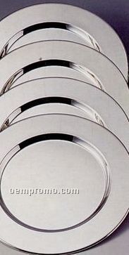 4 Piece Silver Plated Round Charger Plate Set