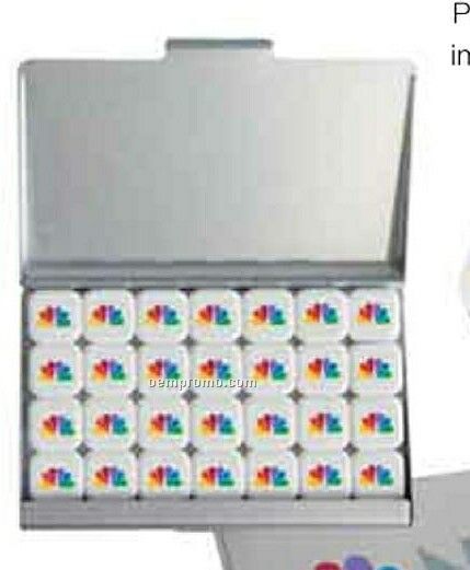 Business Card Case With 4 Color Process Printed Mints (Silver)