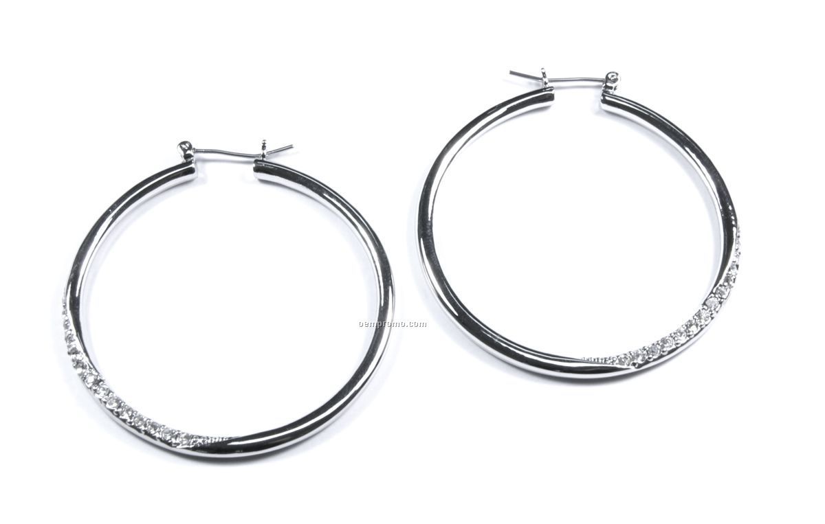 Guess Earrings - Crystal Accented Hoops