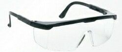Large Single Lens Safety Glasses W/ Clear Anti-fog Lens & Black Frame
