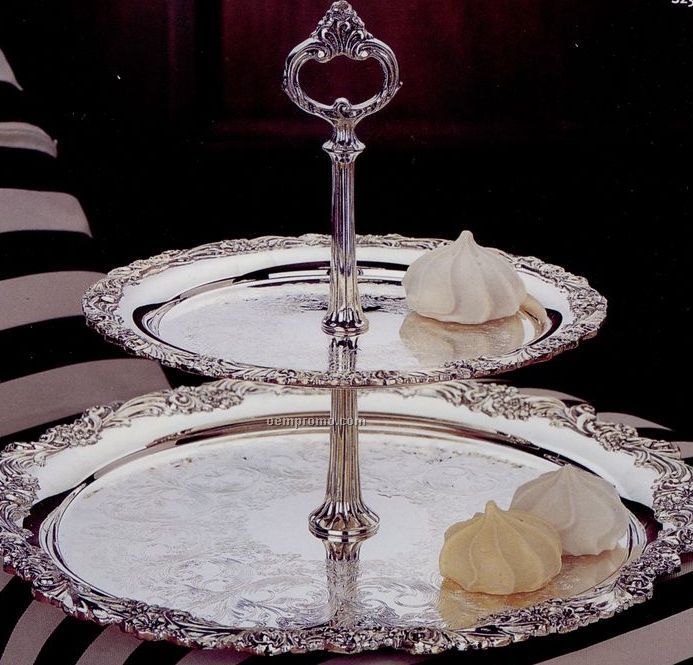 The Burgundy Collection Silverplated Two-tiered Server