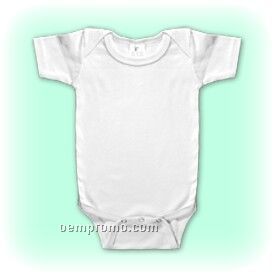 White Infant Short Sleeve 1 X 1 Rib Knit Onesie