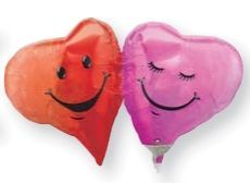9" Smiley Face Heart Balloon