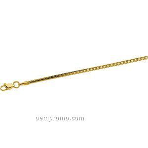 Ladies' 7" 14ky 1-3/4mm 8-sided Snake Chain Bracelet