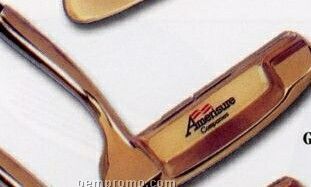 24 K Gold Plated Golf Putter W/ Gold Plated Shaft