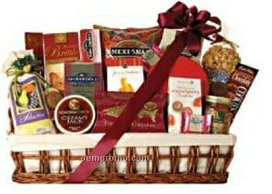 The Crowd Pleaser Gift Basket With Chocolate & Cheese
