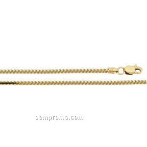 14ky 1-1/2mm Solid Round Snake Chain 7"