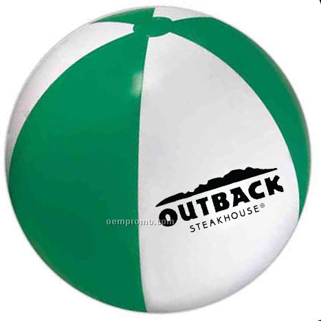 16" Inflatable Beach Ball - Green & White