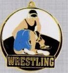 2" Color-filled Stock Medal - Wrestling