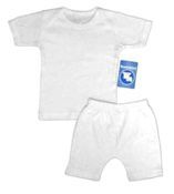 White Interlock Short Sleeve Lap T-shirt & Shorts Set