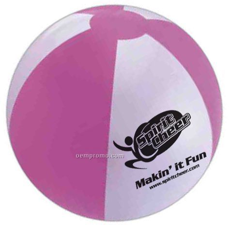16" Inflatable Beach Ball - Pink & White