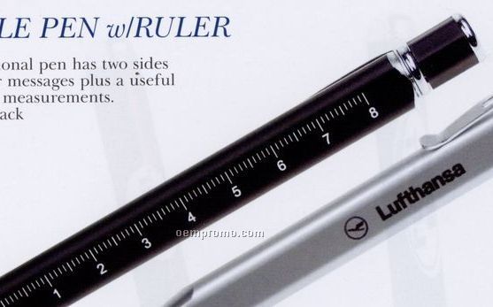 Black Triangle Pen W/ Ruler