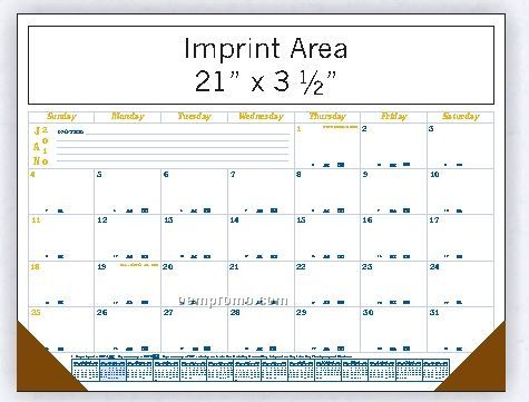 Blue / Gold Desk Calendar W/ 1 Imprint Area (Order By 8/31)