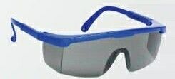 Large Single Lens Safety Glasses W/ Gray Lens & Blue Frame