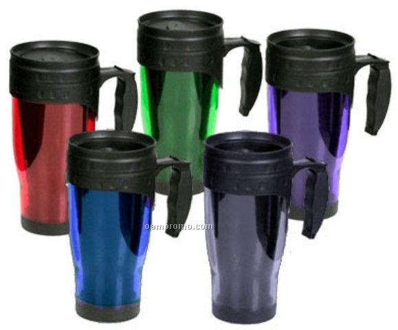 16 Oz. Translucent Acrylic With Plastic Liner And Handle And Lid