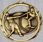 2 3/8" Stock Sculptured Medal - Male Baseball