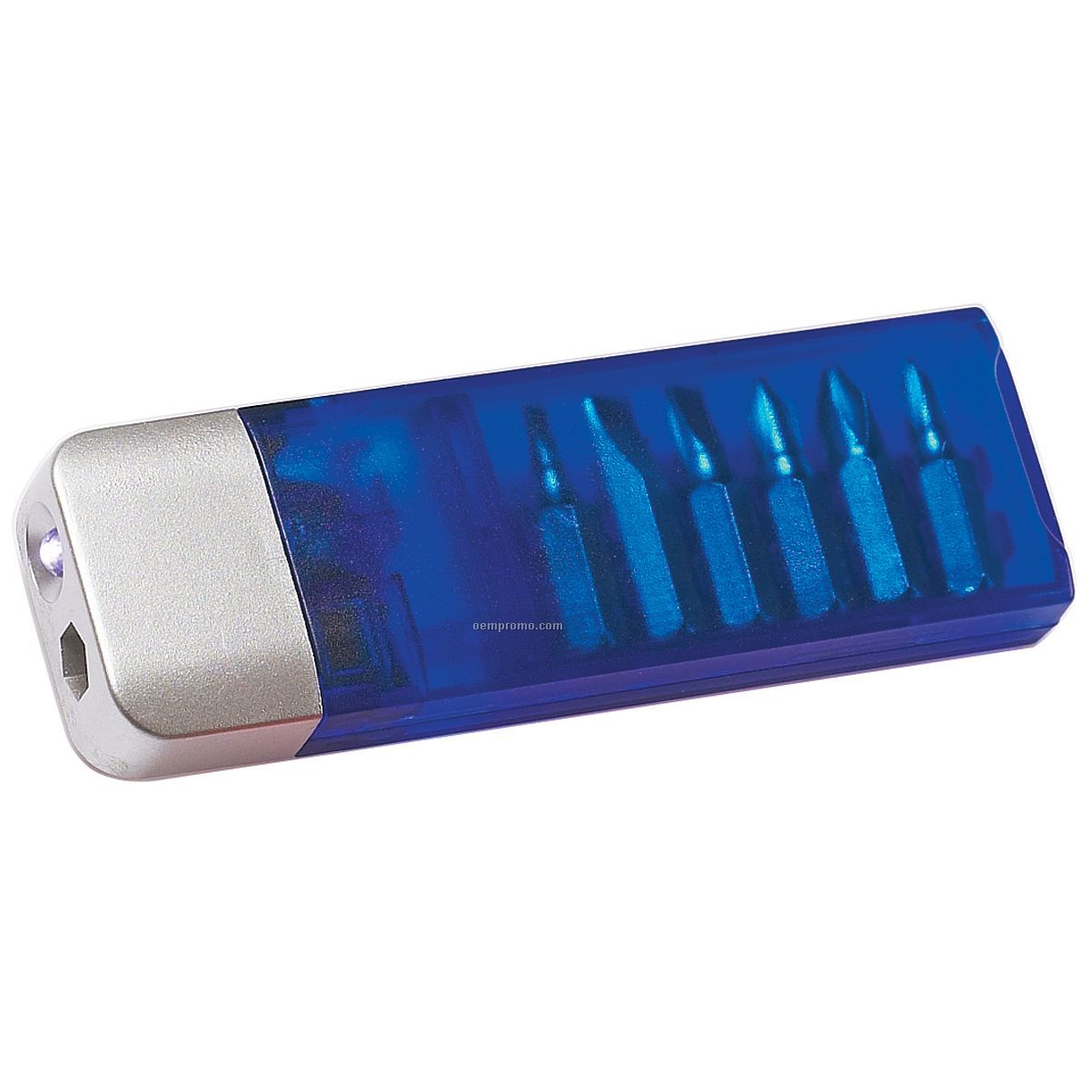 Blue Screwdriver Flashlight W/ White LED