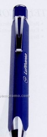 Blue Triangle Pen W/ Ruler